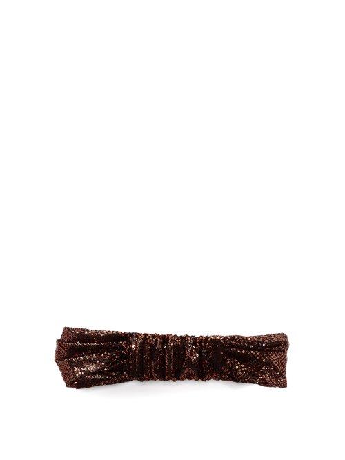 Matchesfashion.com Maison Michel - Simone Sequin Embellished Headband - Womens - Orange