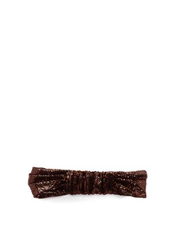 Matchesfashion.com Maison Michel - Simone Sequin Embellished Headband - Womens - Orange