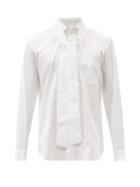 Matchesfashion.com Comme Des Garons Shirt - Sash-tie Point-collar Cotton-poplin Shirt - Mens - White