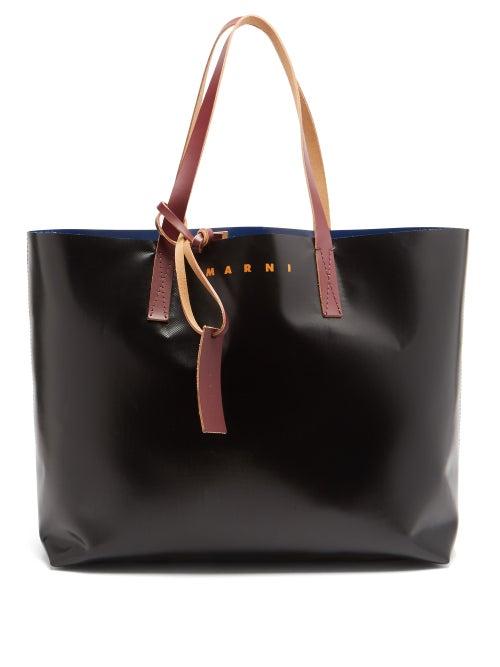 Matchesfashion.com Marni - Logo-print Large Pvc Tote Bag - Mens - Black