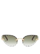 Matchesfashion.com Chlo - Rosie Cat Eye Metal Sunglasses - Womens - Khaki Gold