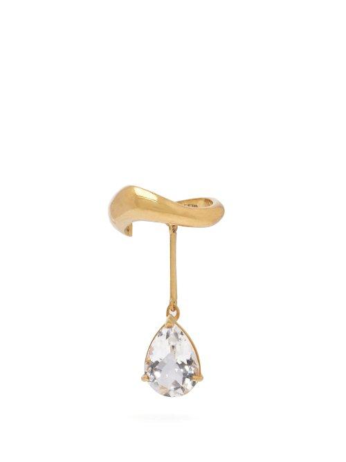 Matchesfashion.com Alan Crocetti - Sky Drop Gold Plated & Topaz Ear Cuff - Womens - Gold