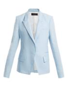 Matchesfashion.com Haider Ackermann - Peak Lapel Cotton Blend Blazer - Womens - Light Blue