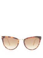 Matchesfashion.com Linda Farrow - Cat Eye Gold Plated Sunglasses - Womens - Tortoiseshell