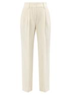 Blaz Milano - Resolute Pleated Wool-crepe Slim-leg Trousers - Womens - Cream