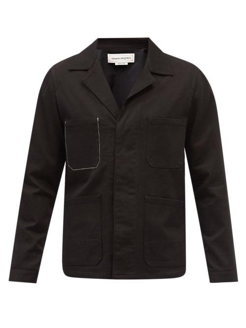 Alexander Mcqueen - Graffiti Logo-embroidered Denim Jacket - Mens - Black