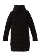 Matchesfashion.com Herno - Padded Down Filled Textured Velvet Coat - Womens - Black