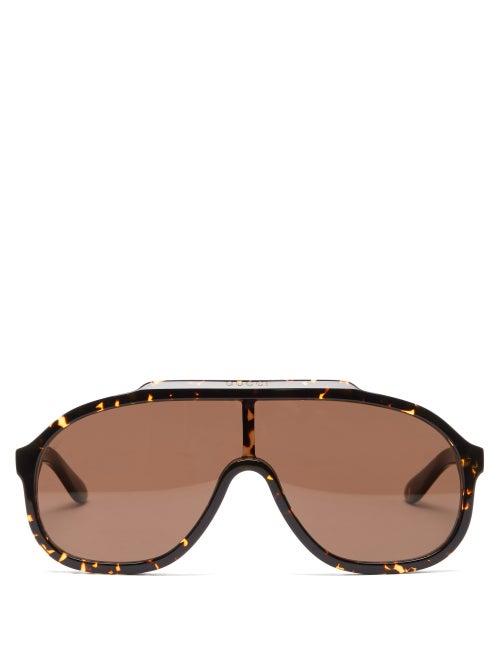 Gucci - Navigator Acetate Sunglasses - Mens - Brown