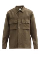 Matchesfashion.com Paul Smith - Artist Striped-yoke Linen-poplin Shirt - Mens - Khaki
