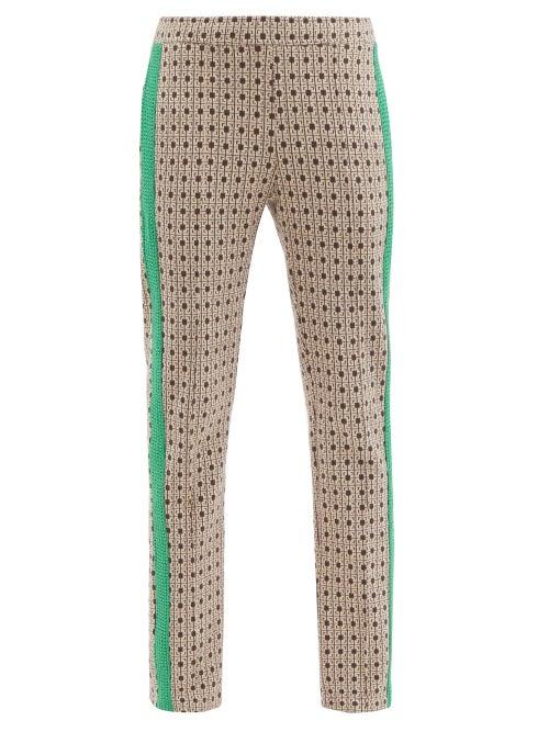 Matchesfashion.com Wales Bonner - Clarendon Geometric Cotton-jacquard Track Pants - Womens - Brown Multi