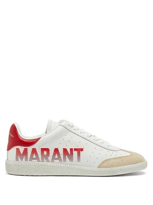 Matchesfashion.com Isabel Marant - Bryce Leather Low Top Trainers - Womens - Red White