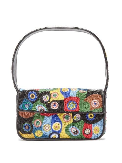 Staud - Tommy Beaded Shoulder Bag - Womens - Black Multi