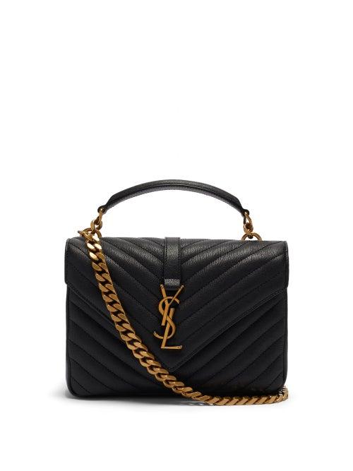 Matchesfashion.com Saint Laurent - Collge Medium Quilted-leather Shoulder Bag - Womens - Black