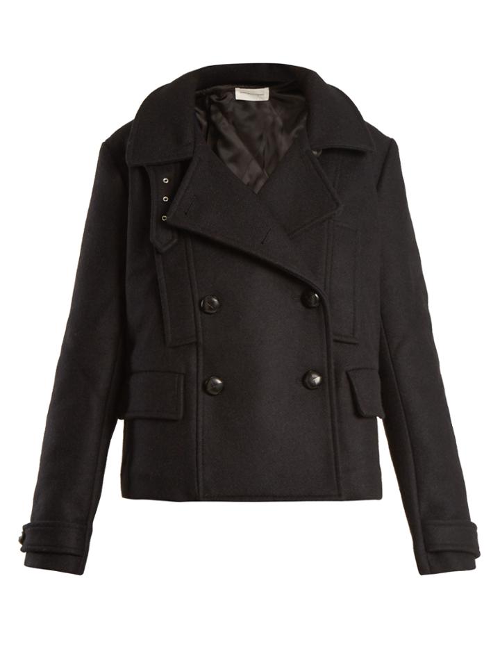 Isabel Marant Étoile Finless Double-breasted Felt Biker Jacket