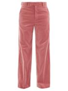 73 London - Wide-leg Cotton-velvet Trousers - Mens - Pink