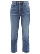 Ladies Rtw Re/done - 90s Extra Crop High-rise Jeans - Womens - Mid Denim