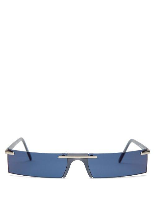 Matchesfashion.com Andy Wolf - Wentworth Rectangular Frame Acetate Sunglasses - Mens - Grey