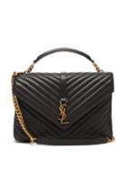 Matchesfashion.com Saint Laurent - College Large Quilted Leather Cross Body Bag - Womens - Black