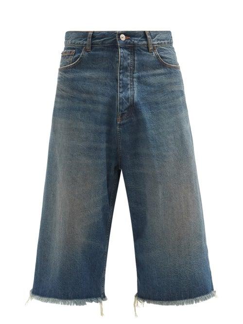 Matchesfashion.com Balenciaga - Oversized Cropped Wide-leg Jeans - Mens - Blue