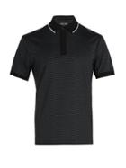 Matchesfashion.com Giorgio Armani - Zigzag Print Polo Shirt - Mens - Black Multi
