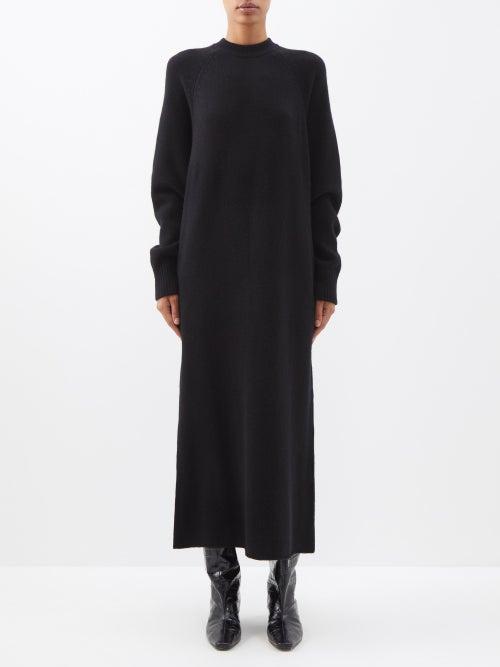 Raey - Raglan-sleeve Responsible-cashmere Dress - Womens - Black