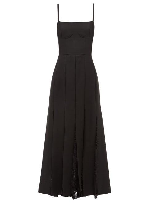 Matchesfashion.com Gabriela Hearst - Godard Knitted-godet Wool-blend Midi Dress - Womens - Black