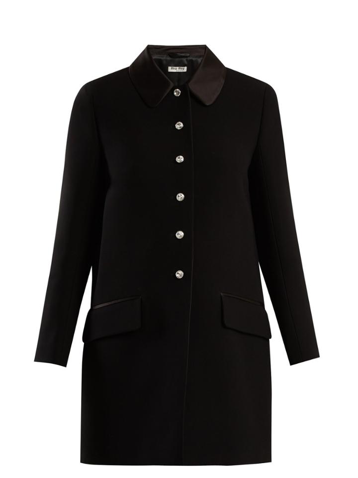 Miu Miu Crystal-embellished Cady Coat