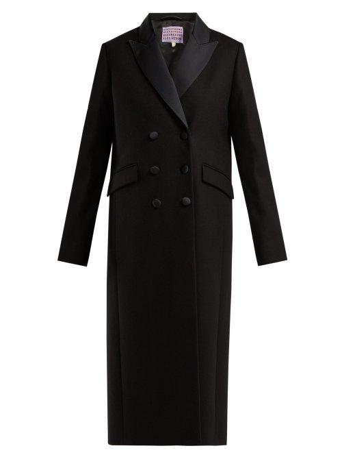 Matchesfashion.com Alexachung - Double Breasted Wool And Cashmere Blend Coat - Womens - Black