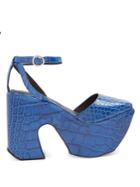 Marques'almeida Crocodile-effect Leather Platform Sandals