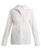 Matchesfashion.com Jil Sander - Sailor Collar Cotton Poplin Shirt - Womens - White
