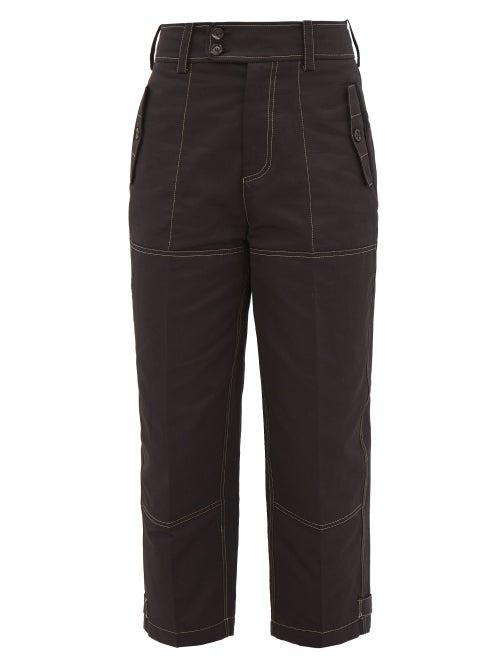Matchesfashion.com Marni - High-waisted Cotton-blend Cargo Trousers - Womens - Black