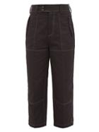 Matchesfashion.com Marni - High-waisted Cotton-blend Cargo Trousers - Womens - Black