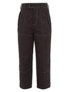 Matchesfashion.com Marni - High-waisted Cotton-blend Cargo Trousers - Womens - Black