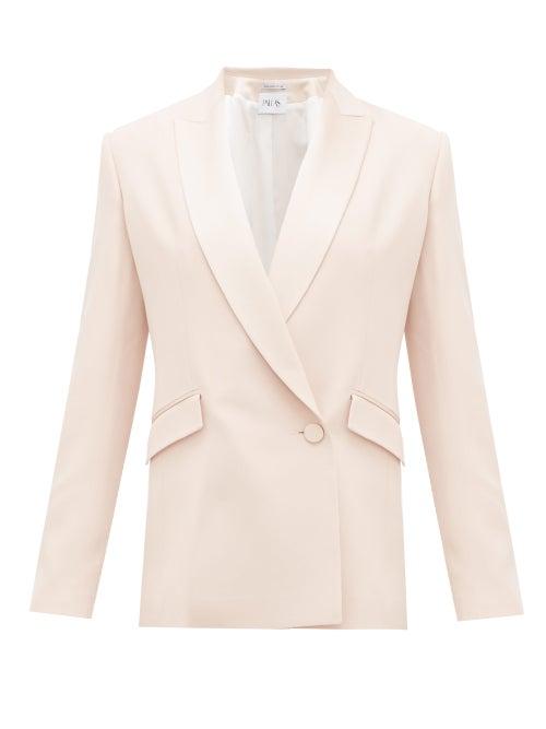 Matchesfashion.com Pallas Paris - Eden Double-breasted Crepe Suit Jacket - Womens - Light Pink