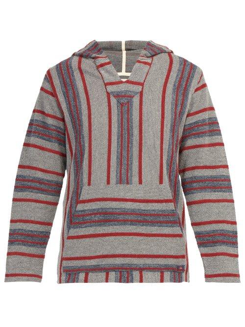 Matchesfashion.com Faherty - Baja Striped Cotton Hooded Sweater - Mens - Blue Multi