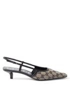 Gucci - Tom Gg-canvas Slingback Pumps - Womens - Grey Multi