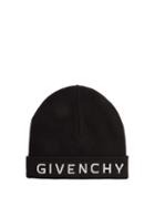 Matchesfashion.com Givenchy - Logo Jacquard Cotton Blend Beanie Hat - Mens - Black