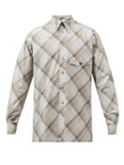 L.e.j - Patch-pocket Check Cotton-blend Twill Shirt - Mens - Grey