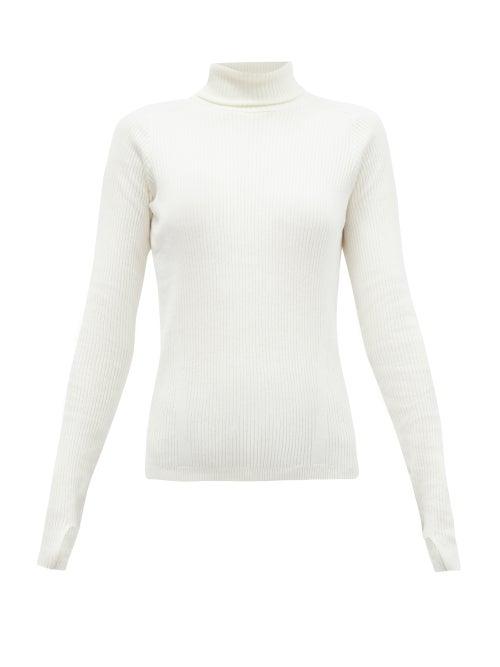 Matchesfashion.com Reebok X Victoria Beckham - Roll-neck Ribbed Wool-blend Top - Womens - Ivory