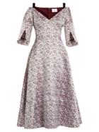 Erdem Karol V-neck Satin-jacquard Dress