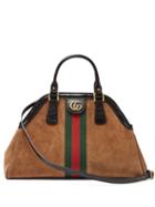 Matchesfashion.com Gucci - Re(belle) Web Stripe Suede Cross Body Bag - Womens - Tan Multi