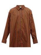 Matchesfashion.com Marques'almeida - Oversized Striped Cotton Shirt - Mens - Black Brown
