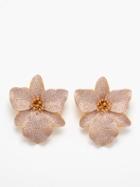 Begm Khan - Singapore 24kt Gold-plated Clip Earrings - Womens - Pink Multi