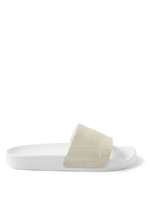 Frescobol Carioca - Humberto Suede-trim Rubber Slides - Mens - Cream