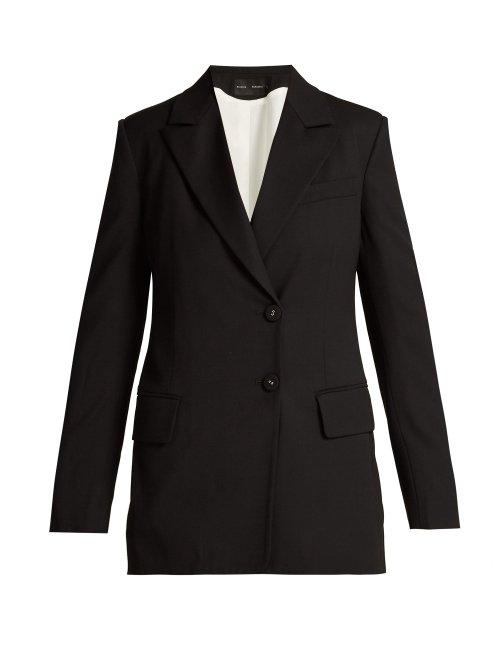 Matchesfashion.com Proenza Schouler - Single Breasted Wool Blend Blazer - Womens - Black