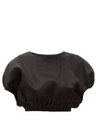 Matchesfashion.com Matteau - Puffed Linen-blend Blouse - Womens - Black