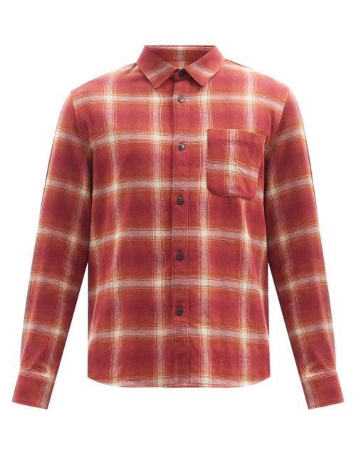 A.p.c. - Trek Plaid Flannel Shirt - Mens - Red Multi