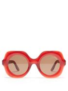 Lapima - Paula Oversized Square Acetate Sunglasses - Womens - Red