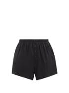 Araks - Eduardo Silk-satin Pyjama Shorts - Womens - Black