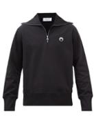 Marine Serre - Logo-embroidered Organic-cotton Jersey Sweatshirt - Mens - Black